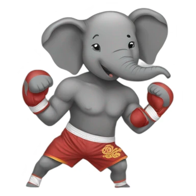 Elephant muay thai Aggressive  sticker