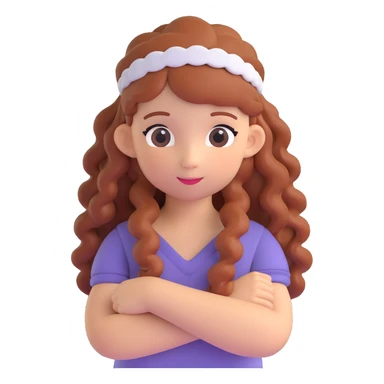 pretty black girl with long curly hair, wearing a headband sticker