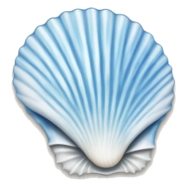  one blue and white scallop seashell sticker