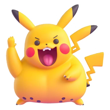 chubby Pikachu with spots yelling in terror sticker