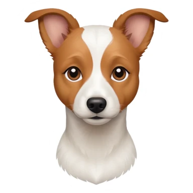 a fully white jack russell the size of a kelpie with light brown ears and a light brown patch on one eye sticker