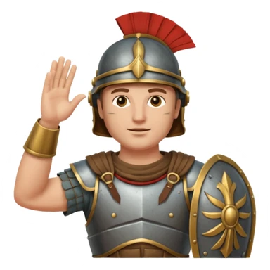 an ancient roman republic soldier doing a straight hand salute sticker