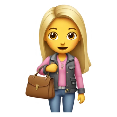 girl putting a heart in her purse sticker