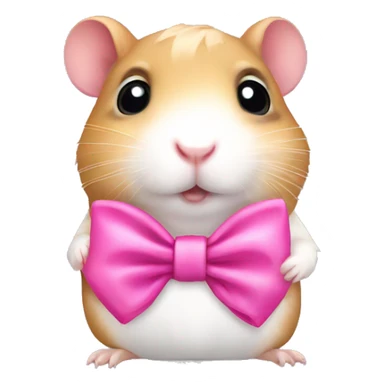 Hamster with a pink bow sticker