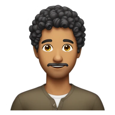 Indian guy without mustache but with trendy haircut and curly hair on top sticker