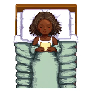 dark skin girl sleeping under covers sticker