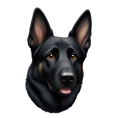 black german shepherd with floppy left ear  sticker