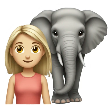 a caucasian girl and an elephant sticker