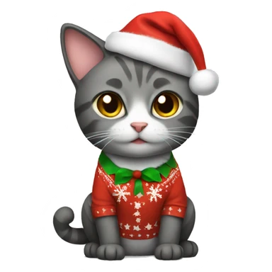 Cat wearing a Christmas outfit  sticker
