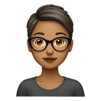 short hair girl with glasses sticker