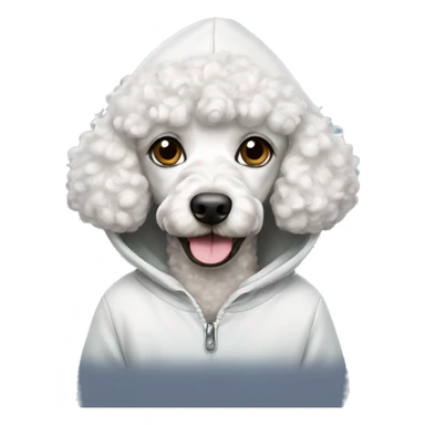 Milky Poodle in hoodie  sticker