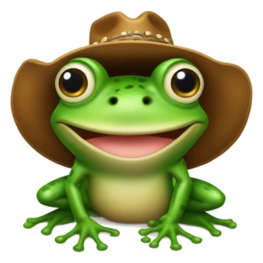 Frog with cowboy hat sticker