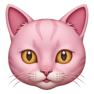 pink cat full body short hair sticker