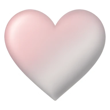 heart with a soft blush pink and silver gradient sticker