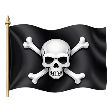 simple pirate flag with skull on black background sticker