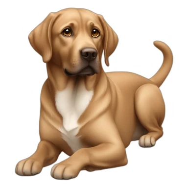 Brown labrador with cat black and white sticker