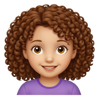 3yr old girl curly brown hair brown eyes sticker