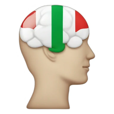 persons brain in italian flag colours sticker