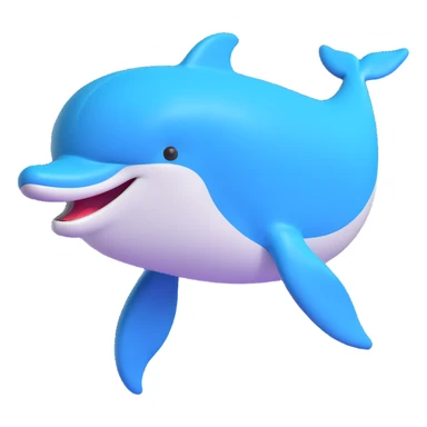 3D emoji of a dolphin appearing to be sinking or diving underwater sticker