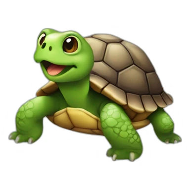 Tortue sur un chat sticker