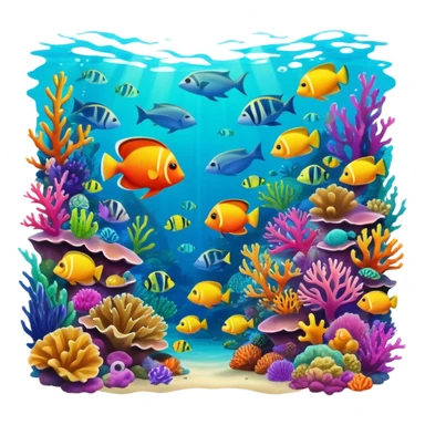Tropical reef sticker