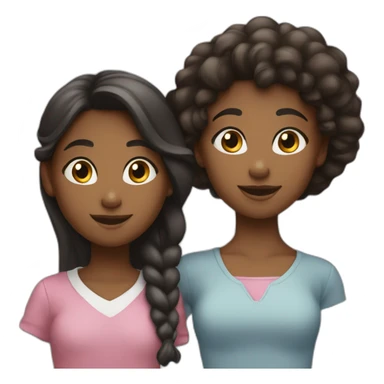 A black girl and a Hispanic girl “throwing hands” sticker
