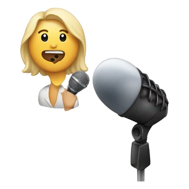 someone singing with a microphone sticker