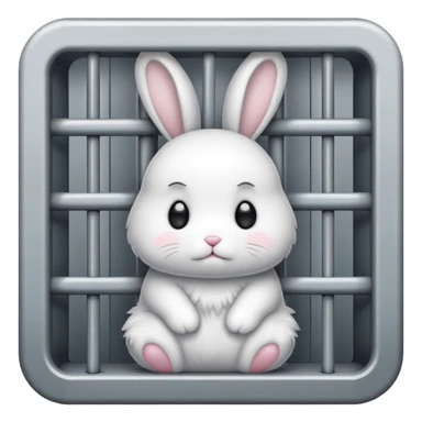 Mini bunny inside jail sticker