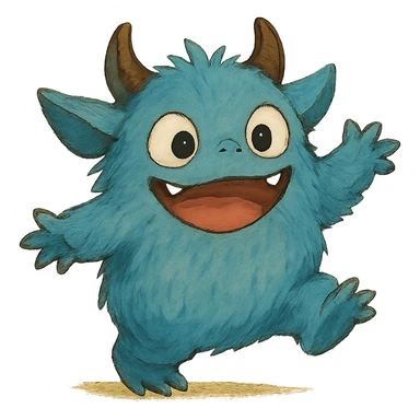 playful small monster sticker