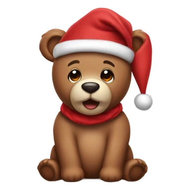 teddy wearing santa hat sticker