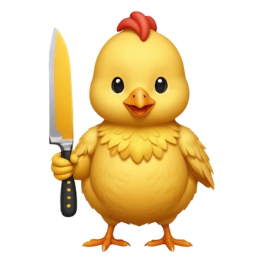little chicken holding knive sticker
