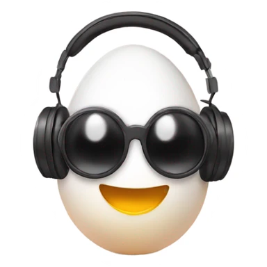 egg with headphones sticker