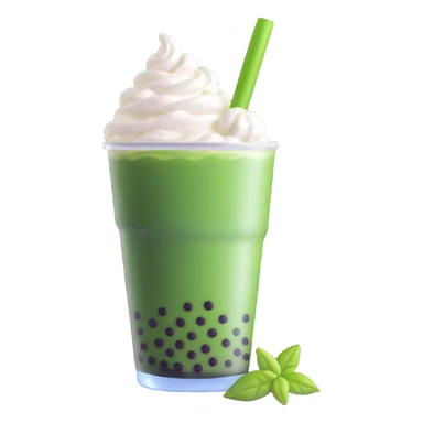 green bubble tea with whipped cream on top sticker