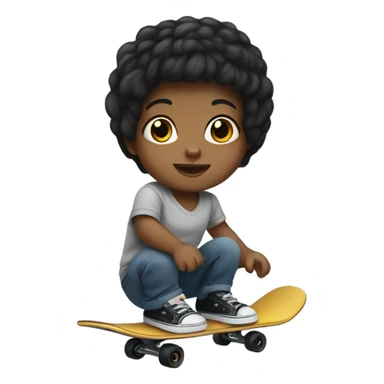 Baby on a skateboard  with dark hair  sticker