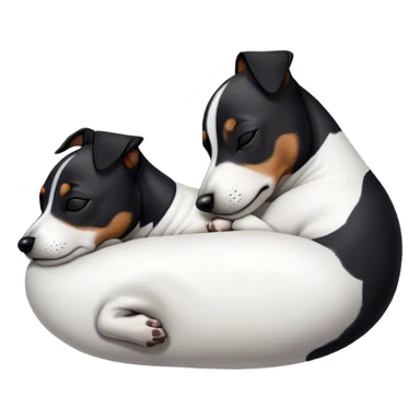 Sleeping black jack russell sticker