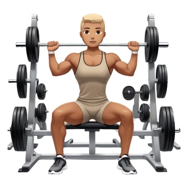 A focused athlete working out on a strength training machine in a modern gym. Muscles engaged, expression determined, demonstrating power and endurance. The gym is filled with equipment like dumbbells, barbells, and mirrors reflecting effort, creating a high-energy atmosphere. sticker