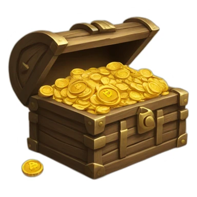Treasure box with bitcoin sticker
