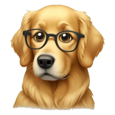 Golden retriever wearing glasses sticker