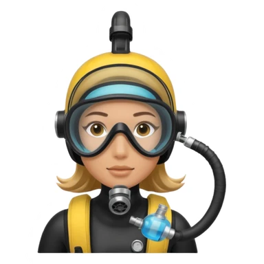 scuba diving girl with oxygen tank sticker