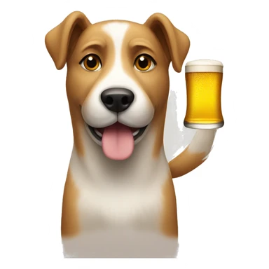 Dog with a beer sticker
