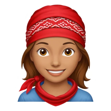 brown haired woman with wearing red bandana sticker