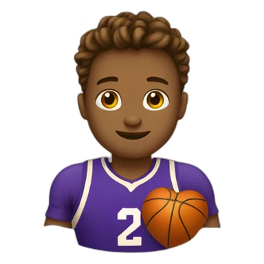 Basketball heart sticker