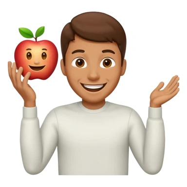 An apple style human emoji of a man air-humping in excitement  sticker