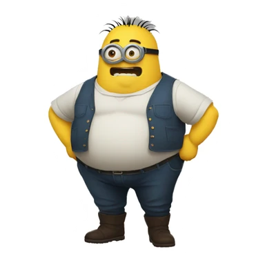 cursed fat minion family friendly sticker