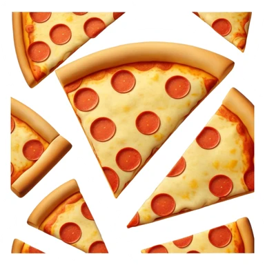 Early 2000s style pizza slice emoji with basic shapes sticker