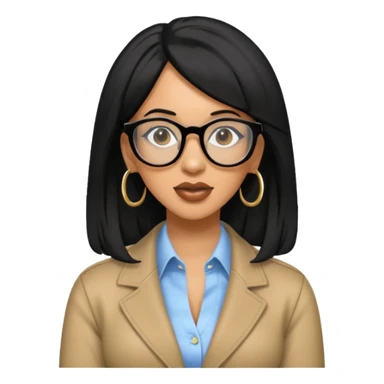 rapper Cardi B black hair wear glasses sticker