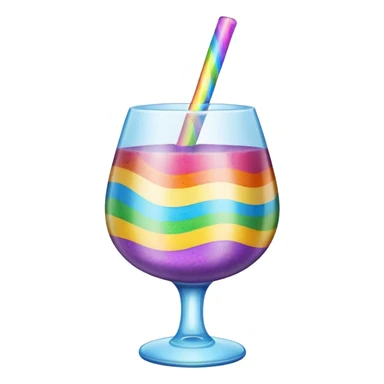 A Glass with rainbow powder in it sticker