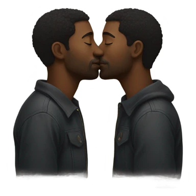 two black men kissing sticker