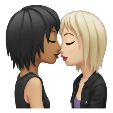 two emo girls kissing sticker