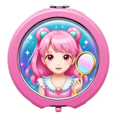 Magical girl compact mirror  sticker